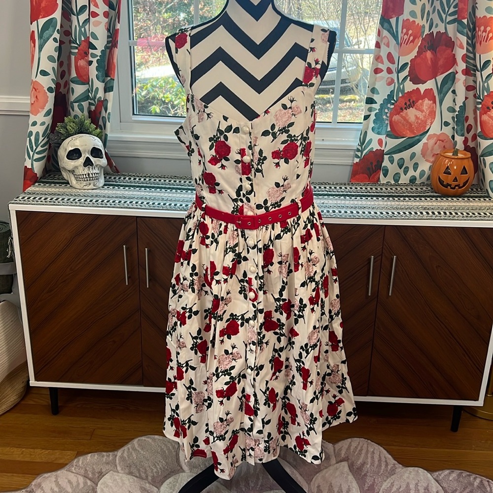 Collectif Jemima Rose Dance Swing Dress - Picture 5 of 13